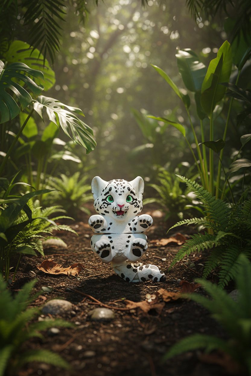 White Leopard Keychain