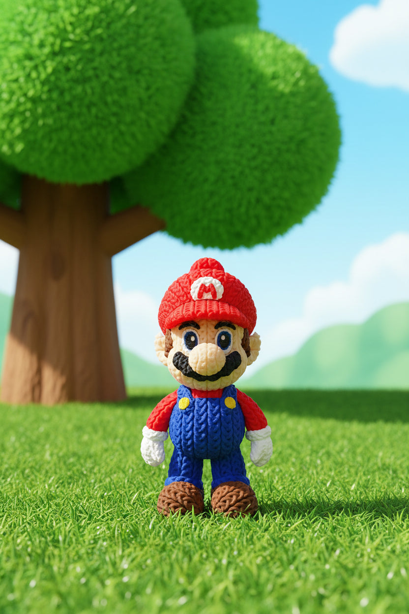 knitted mario sleutelhanger.