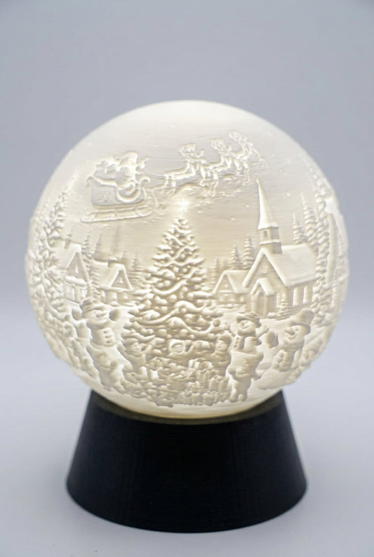 kerst lichtbal  huis met sneeuwpoppen en meer. nummer 1 ( alleen in draaivoet beschikbaar)